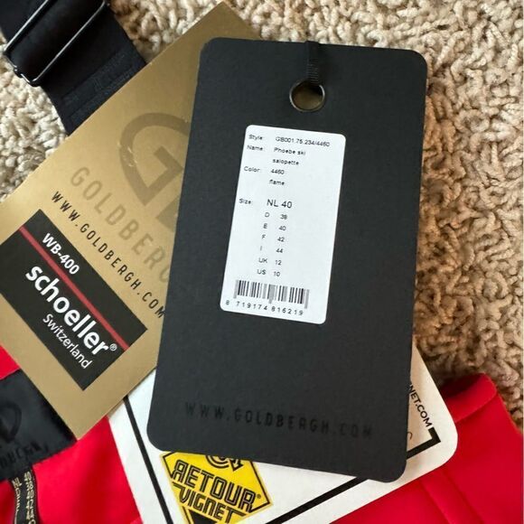 Goldbergh Phoebe Ski Pants Salopettes Bibs NWT Flame Red US 10 - Picture 3 of 6